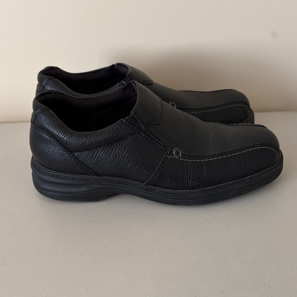 Men's Black Leather Slip-On Shoes 8M - Picture 3 of 4